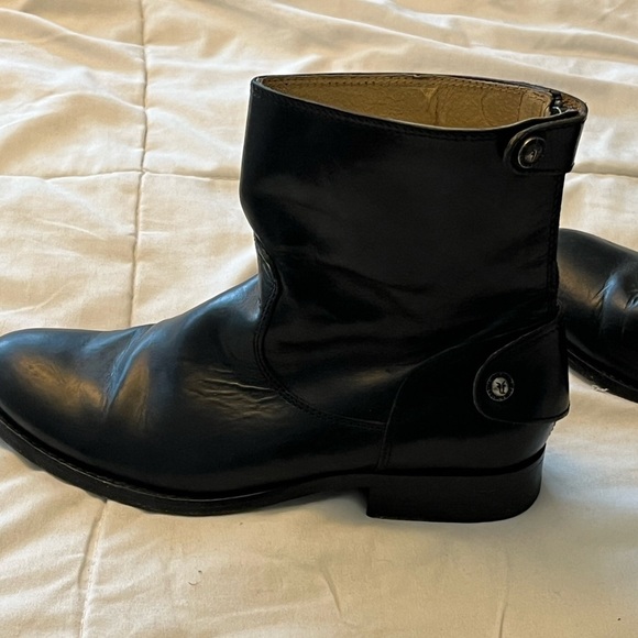Frye Black Leather Combat Boots - Picture 4 of 14